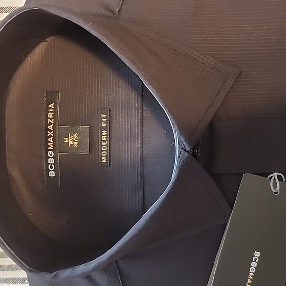 BCBG Max Azria Men's Black Dress Shirt 15.5/34-35 - Picture 3 of 3